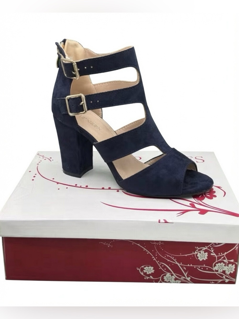 Size 10 Navy Open Toe Heel